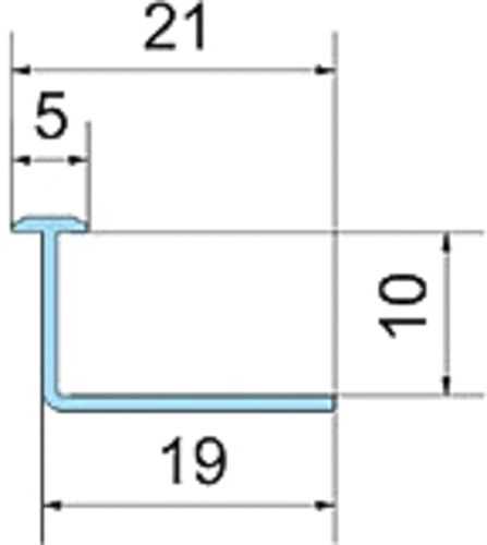 Поріжок алюмінієвий анодований гнучкий Braz Line 21x2700 мм срібло 