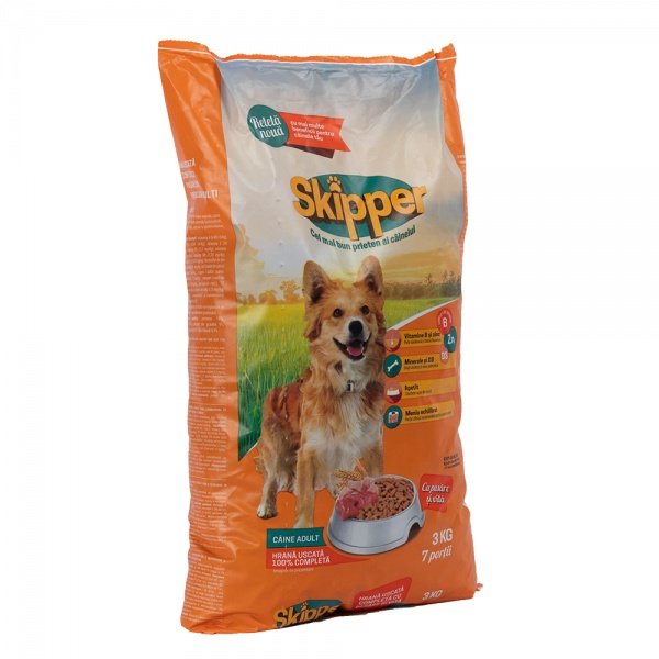 Корм сухий для дорослих собак для усіх порід Skipper з яловичиною та куркою 3 кг
