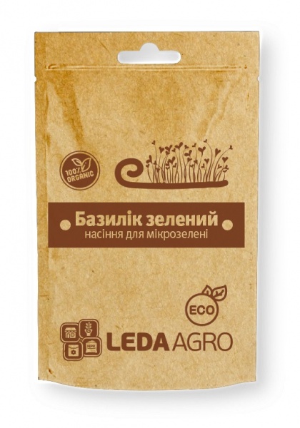 Набір для вирощування мікрозелені LedaAgro базилік зелений 5 г (4820119797518)