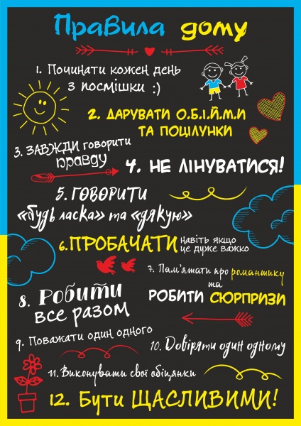 Постер Правила дома А4 (укр) Posterclub 