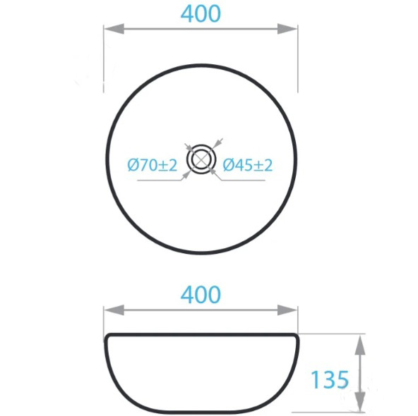 Умывальник Koller Pool Aqua matte black 40x40 см AQA-400-MB