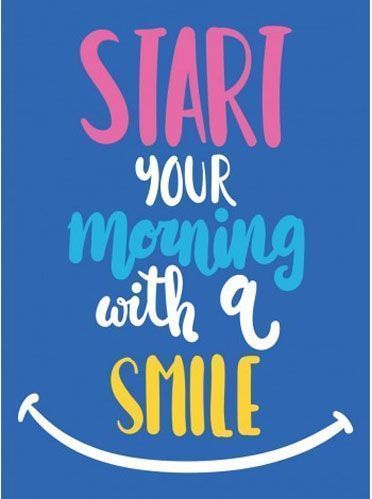 Постер «Начни свое утро с улыбки» синий