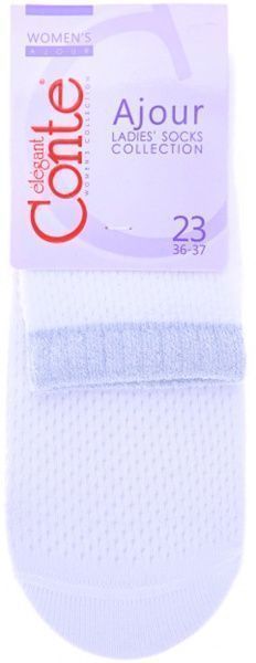 Шкарпетки Conte AJOUR короткі люрекс 15С-81СП 077 р. 23 білий 1 шт. 