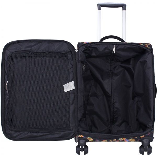 Чемодан Bagland Марсель 36 л черный с рисунком 731 (0037966194) 