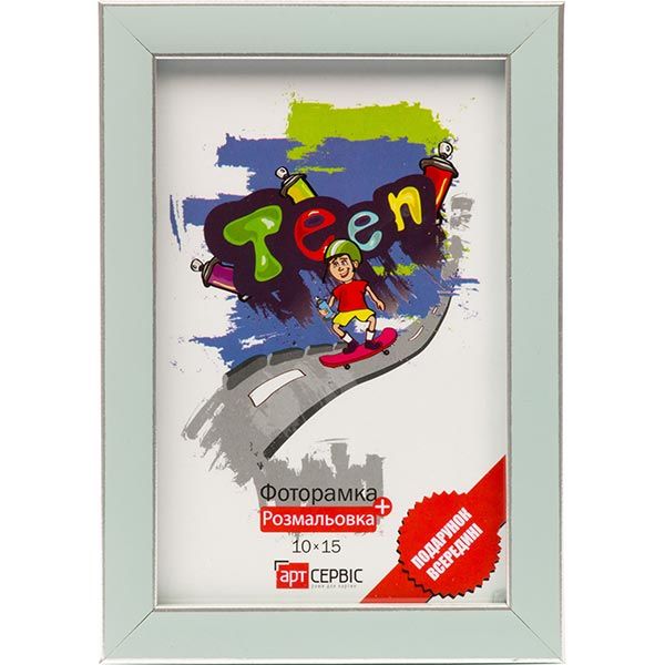 Фоторамка ЕА-00175 сіра з розмальовкою 10x15 см