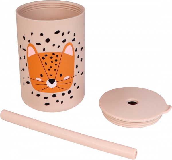 Чашка Tryco с соломинкой силикон песочный TR-392824