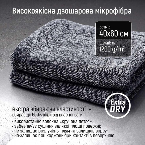 Мікрофібра Extra Dry 1200gsm 50х60см ColorWay 1 шт.