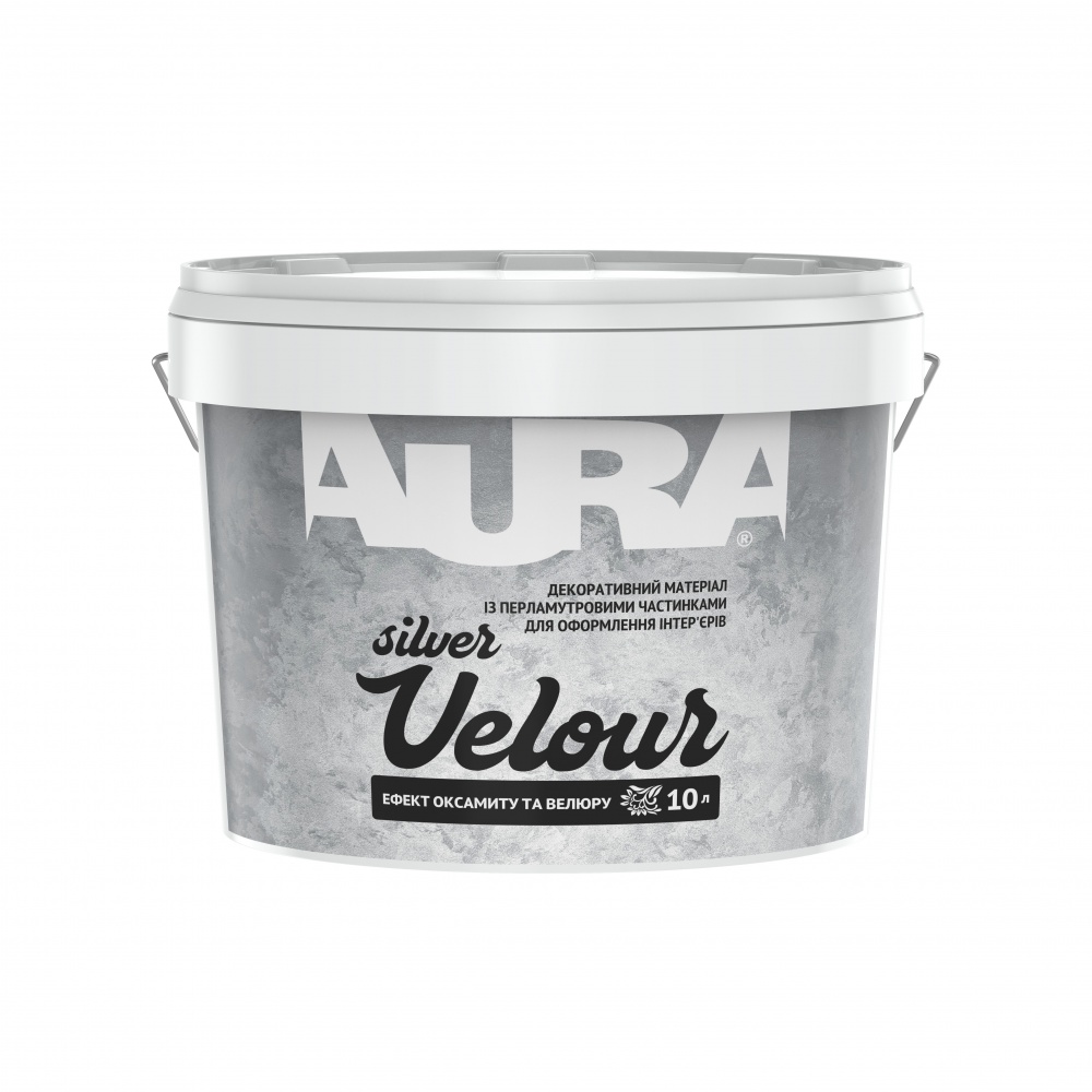 Декоративне покриття Aura Ефект оксамиту Velour Silver 10 л 11,9кг