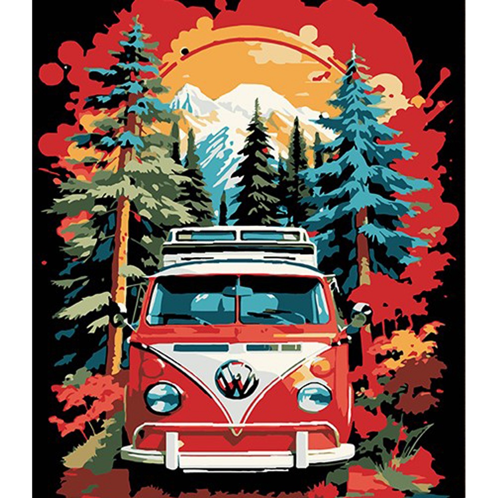 Набір для розпису за номерами Strateg на чорному фоні в асортименті 30х30 см