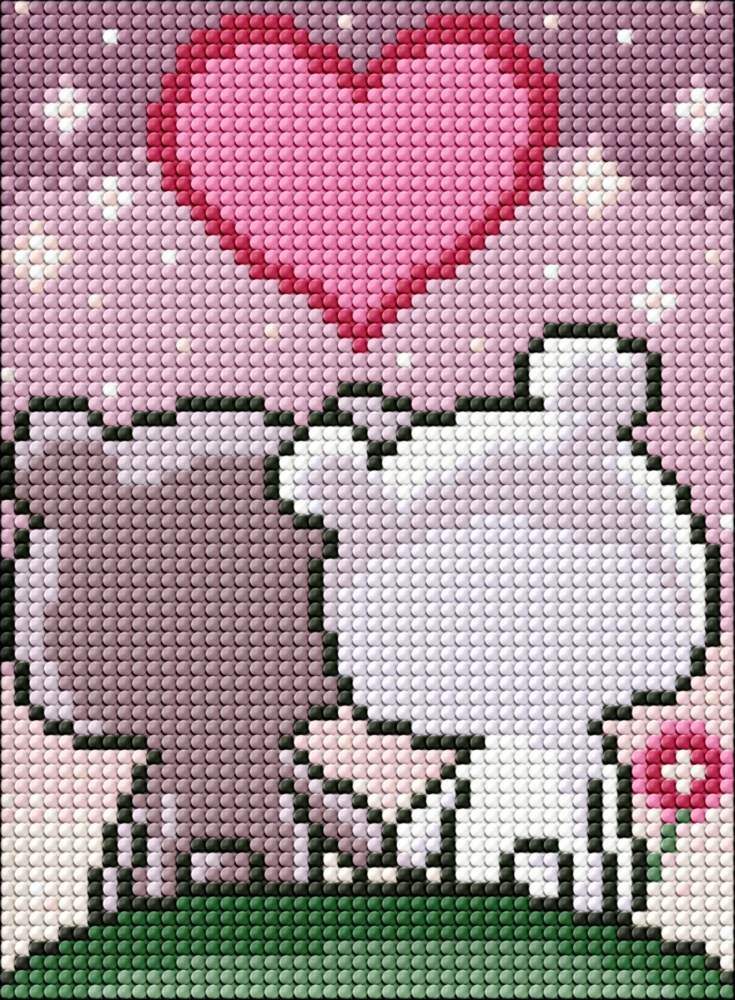 Алмазная мозаика Влюбленные медвежата ©Maria Davydova Ideyka