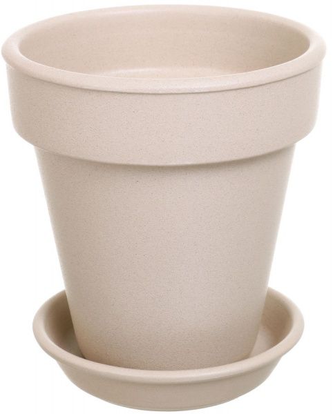 Горщик керамічний Оріана-Запоріжкераміка Наперсток крихта круглий 0,6л бежевий 