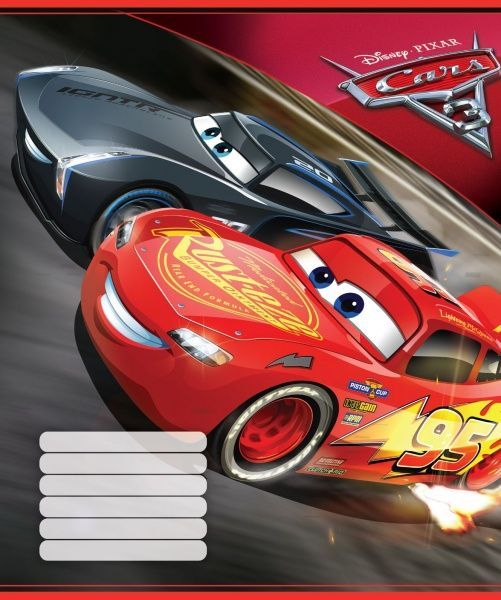 Тетрадь школьная Тачки 12 листов косая Мицар+