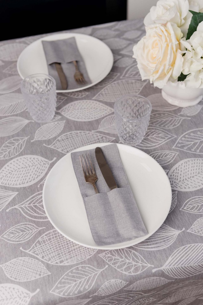 Чохол для приборів Прованс Листя cірий однотон 10x24 см сірий