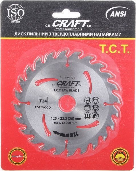Пильный диск Craft 125x22,2 Z24 104-120