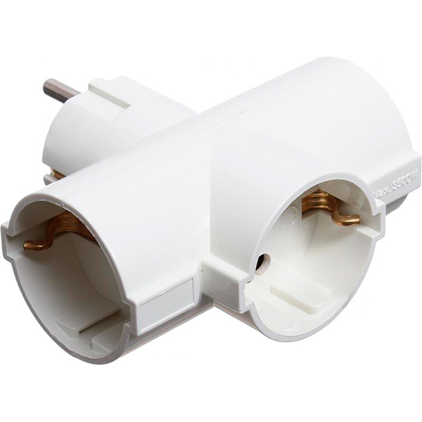 Трійник VEA RM1-01/03T із заземленням 3 гн. білий RM1-01/03T 