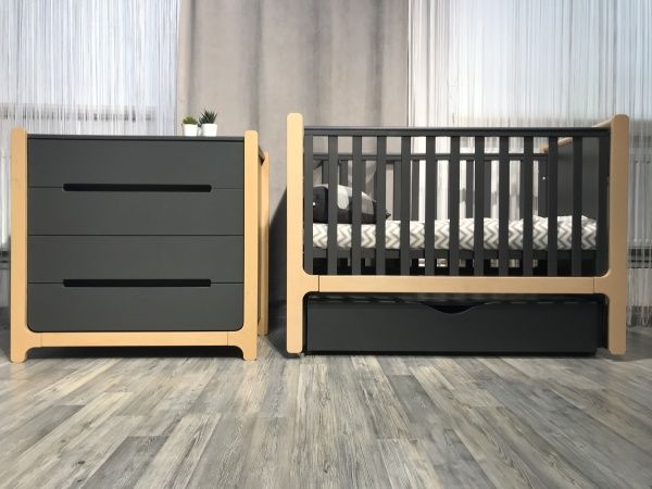 Ліжечко дитяче Veres ЛД 7 Ніцца темно-сірий 07.3.1.36.16