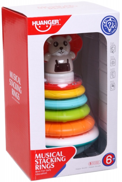 Развивающая игрушка Hang Wing IC пирамида-неваляшка Мишка HW20090866