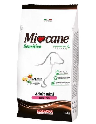 Корм сухой Morando MioCane Mini Sensitive (монопротеиновый) для собак мелких пород, свинина 1,5 кг