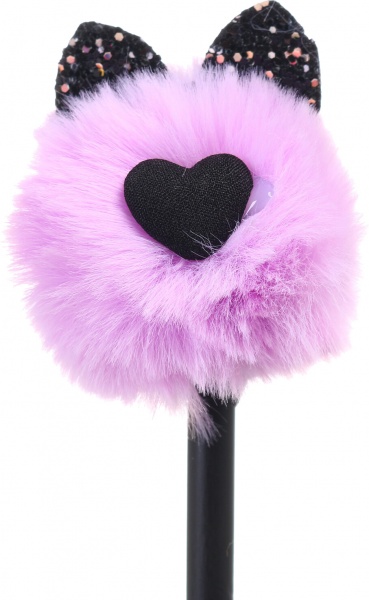 Карандаш чернографитный Пушистик с ушками фиолетовый