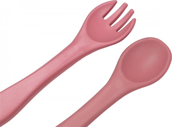 Набор Tryco ложка и вилка силикон пепельно-розовый TR-392811