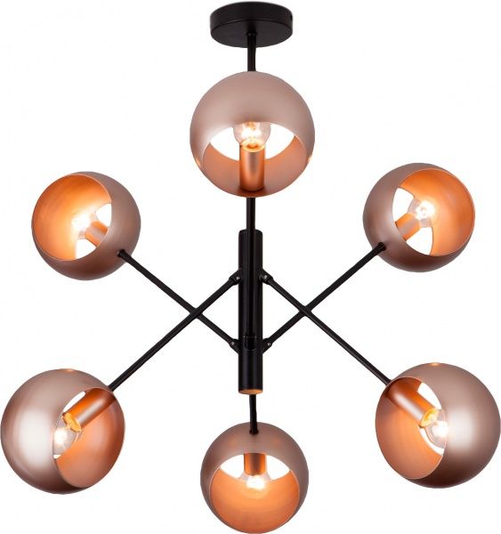 Люстра підвісна Strotskis Corte 6x40 Вт E14 перлисте золото/чорний 70057/6 