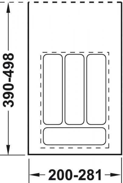 Лоток для столовых приборов 50x28 см cерый 556.46.501 Hafele