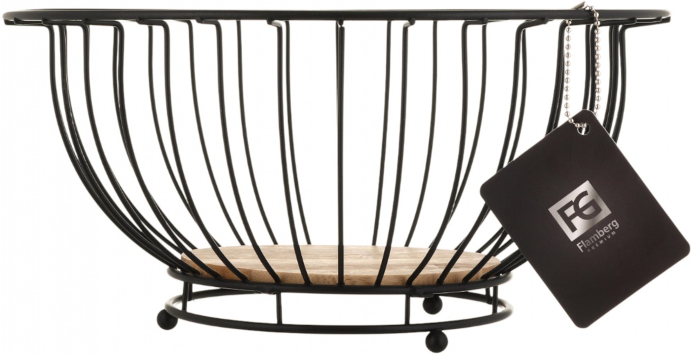 Корзинка для фруктов Flamberg Premium Woody 28 см черный