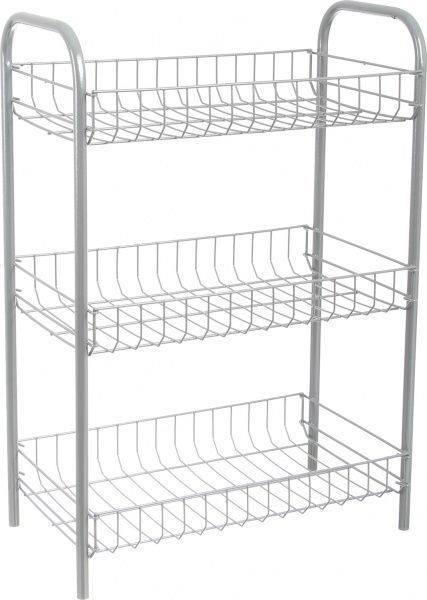 Етажерка 3-ох рівнева срібляста 580x410x230 мм сріблястий 