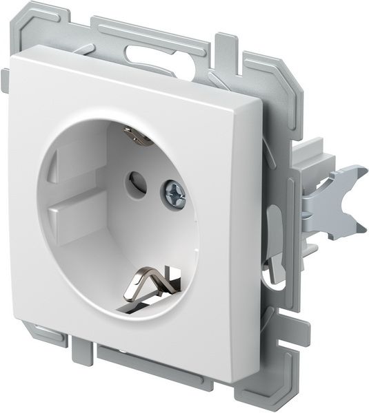 Розетка с заземлением TEM Logiq со шторками без крышки белый VQ10PWXO-U