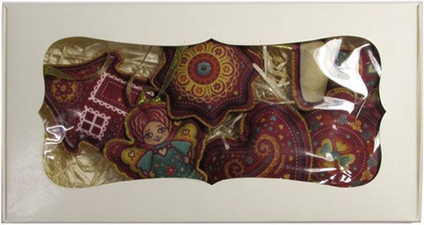 Набір підвісок Хатка, зірочка, шкарпетка, ангелок, серце та квіточка 6 шт. 15 см