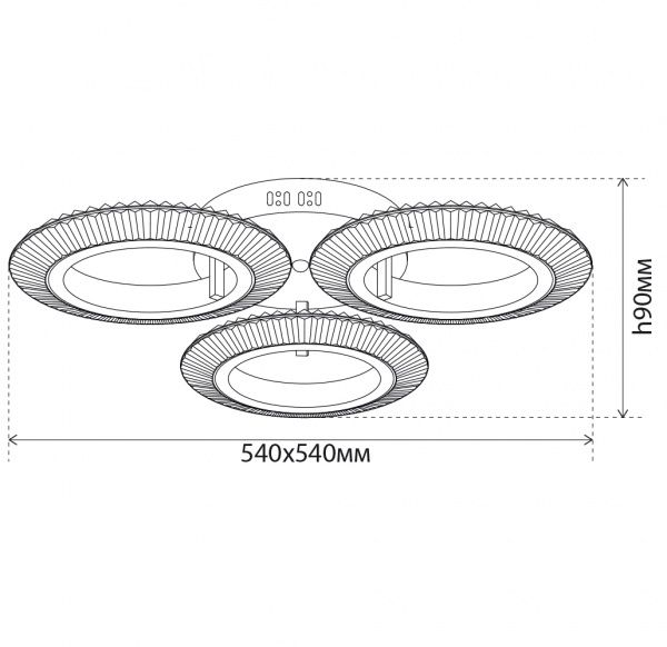 Люстра світлодіодна Hopfen 55 Вт хром ROMANTIC 3B 55W 