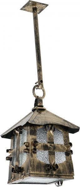 Світильник садовий ВКВ-Сервіс Пузата Хата E27 100 Вт чорний із золотистим 61010 