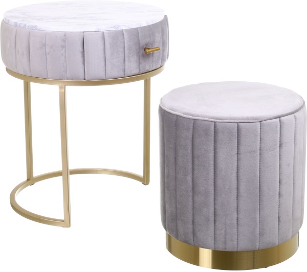 Набор декоративный Monaco 44,5х44,5х51 см/36х36х38 см серый/золотистый 