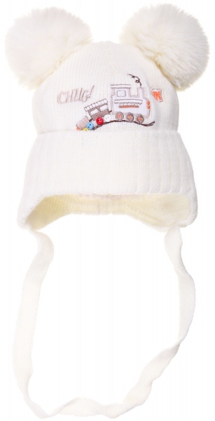 Шапочка детская для мальчика Kraft р.42-44 молочный 2052 