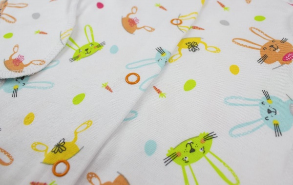 Боди для девочки Маленькие люди Кролики р.56 белый с рисунком 