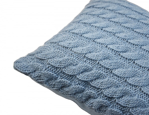 Подушка декоративная Косы 45x45 см васильковый 