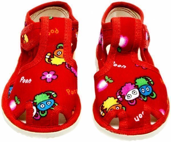 Капці для дівчаток Экотапок р.25 червоний із малюнком 1085 