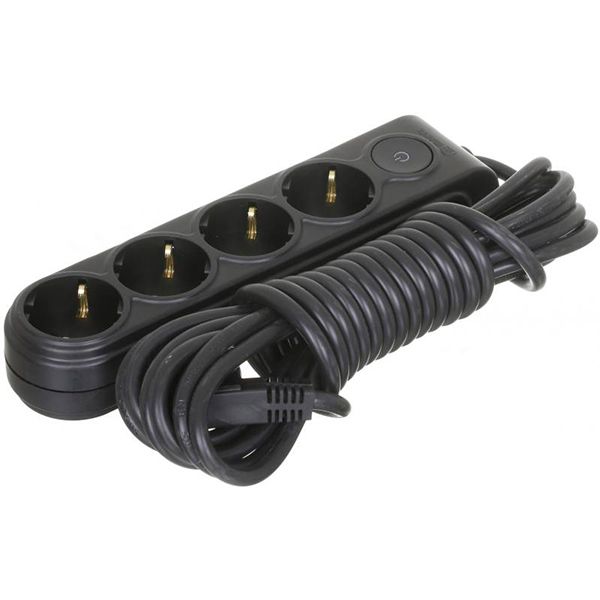 Удлинитель Makel с заземлением 4 гн. черный 3 м N4311143 