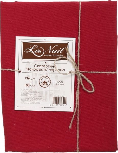 Скатерть Красочность 136x180 см красный La Nuit 