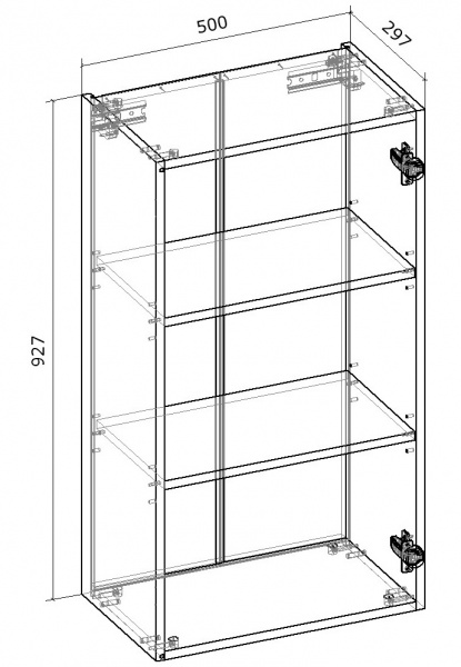 Шкаф верхний Грейд распашной (ТОП) 500x927x300 мм белый 