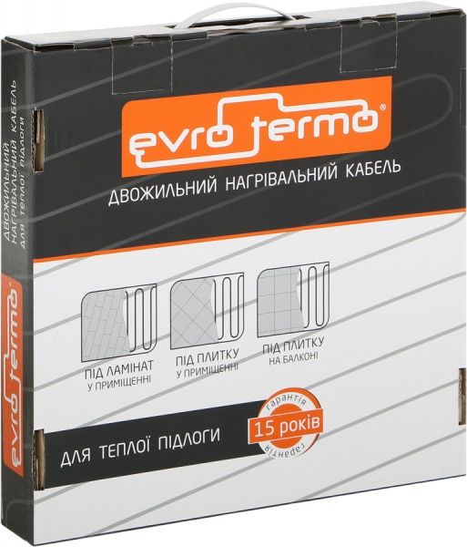 Нагрівальний кабель Evro-Termo 15, 1,4–2,3 кв.м