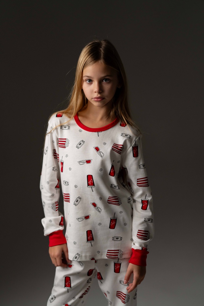 Пижама для девочек German Volf принт кока-кола р.140-146 молочный/с принтом 25124