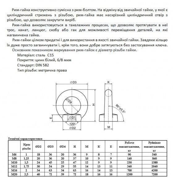 Рым-гайка 6 мм