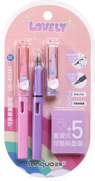 Ручка перова рожева + фіолетова 2 шт. 