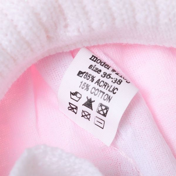 Шапочка дитяча для дівчинки Luna Kids р.36 рожевий із білим 2105 