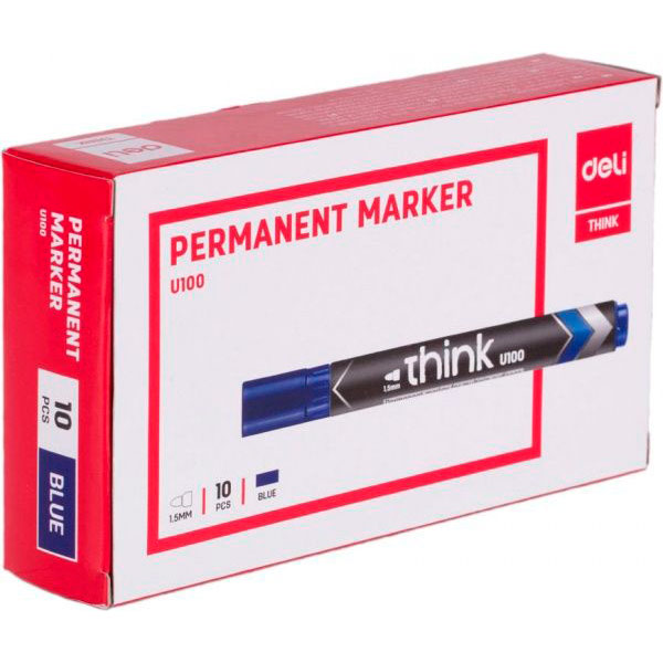 Маркер перманентний Deli 1-5 мм EU10030 синій 