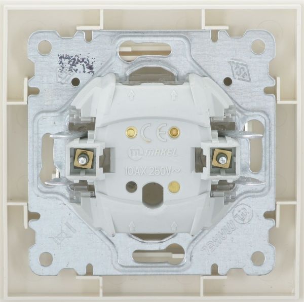 Переключатель проходной одноклавишный Makel Karea без подсветки 10 А 220В слоновая кость