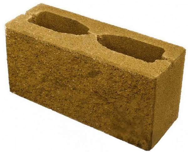 Блок декоративный бетонный колотый 400x400x200 мм горчичный Золотой Мандарин
