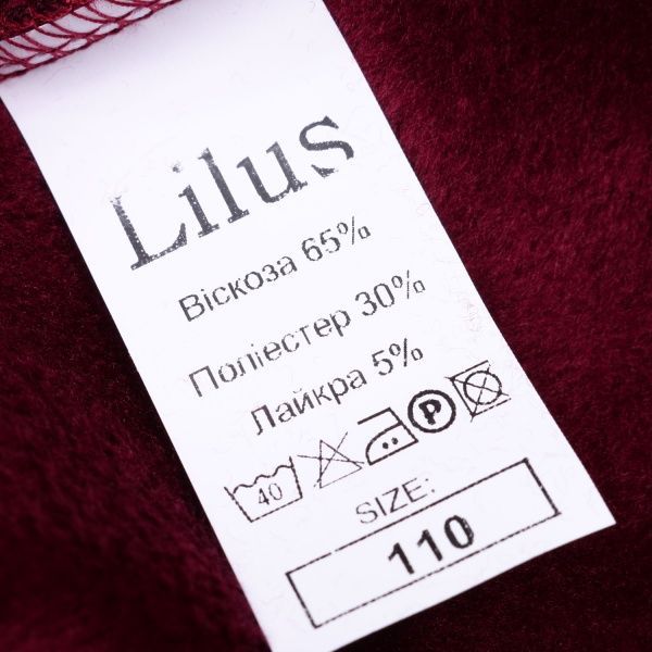 Леггинсы LILUS трикотаж на меху р.116 бордовый 