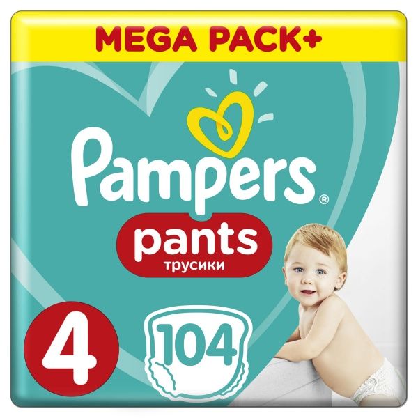 Підгузки-трусики Pampers Pants Розмір 4 (Maxi) 9-15 кг 104 шт.